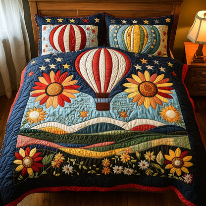 Hot Air Harvest 3-Piece Quilted Bedding Set NCU0PT5181