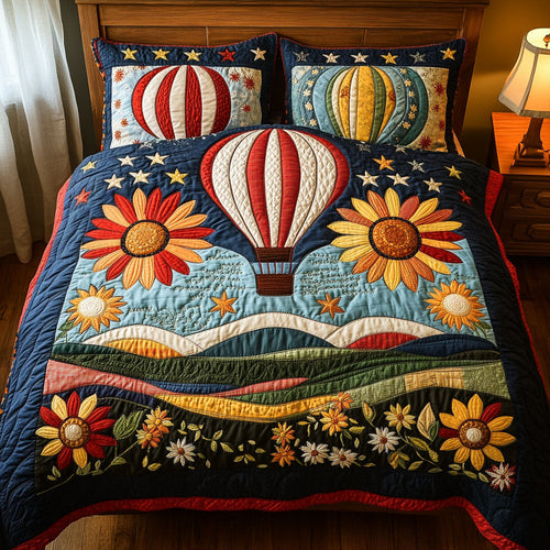 Hot Air Harvest 3-Piece Quilted Bedding Set NCU0PT5181