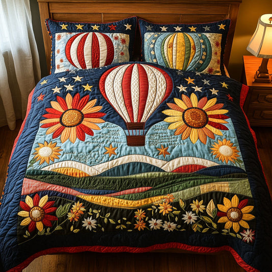 Hot Air Harvest 3-Piece Quilted Bedding Set NCU0PT5181