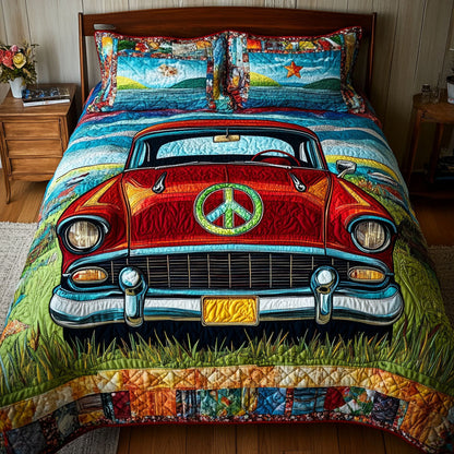 Hot Rod Haven 3-Piece Quilted Bedding Set NCU0PT5485