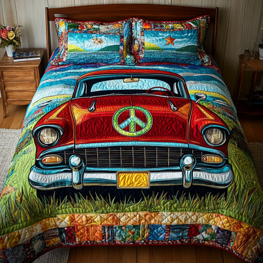 Hot Rod Haven 3-Piece Quilted Bedding Set NCU0PT5485