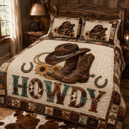 Howdy Heritage 3-Piece Quilted Bedding Set NCU0DV9766