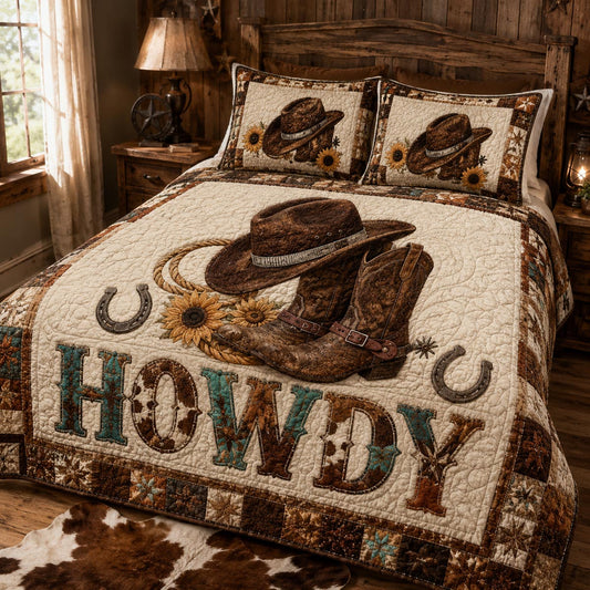 Howdy Heritage 3-Piece Quilted Bedding Set NCU0DV9766