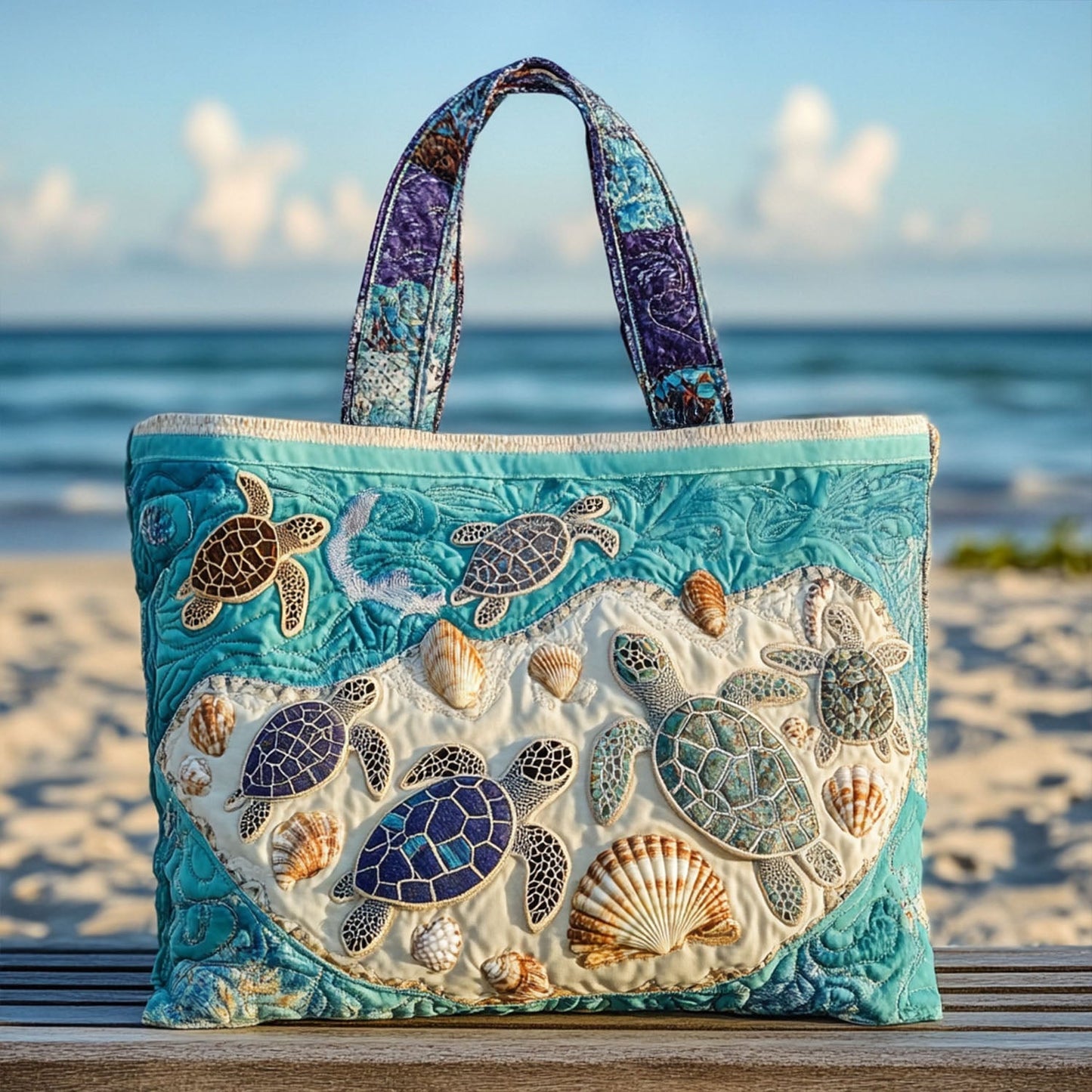 Turtle Quilted Tote Bag NCU0VT208