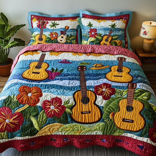 Hula Melody 3-Piece Quilted Bedding Set NCU0DK5878