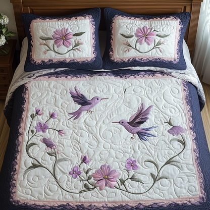 Hummingbird 3-Piece Quilted Bedding Set NCU0VT182
