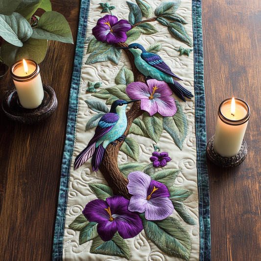 Humming Bloom Quilted Table Runner NCU0VH5008