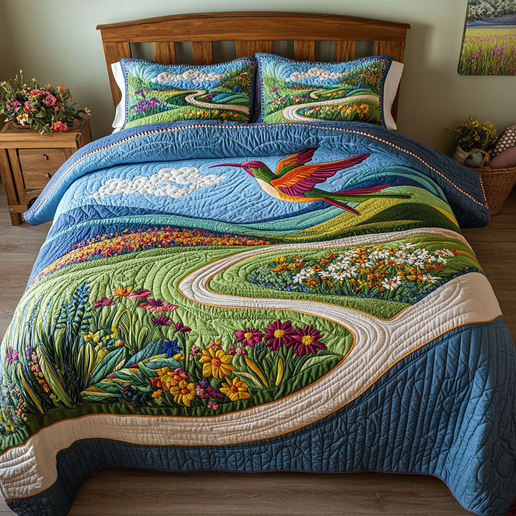 Humming Haven 3-Piece Quilted Bedding Set NCU0PT3610