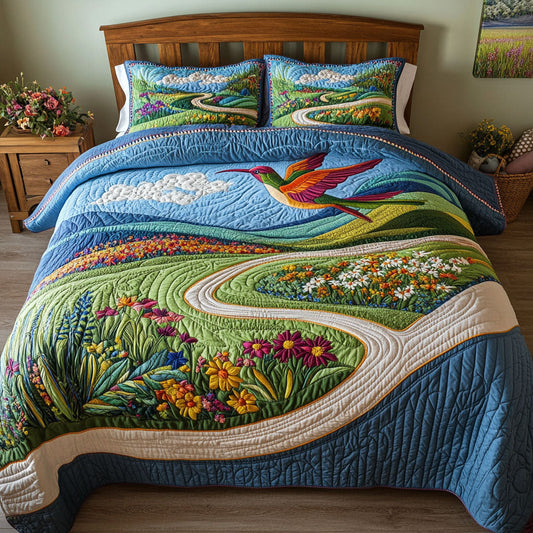 Humming Haven 3-Piece Quilted Bedding Set NCU0PT3610