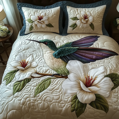 Hummingbird 3-Piece Quilted Bedding Set NCU0VT182