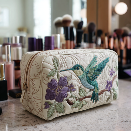 Hummingbird Bloom Quilted Makeup Bag NCU0DK10213