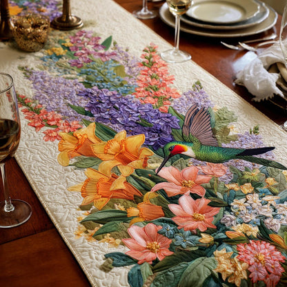 Hummingbird Bloom Quilted Table Runner NCU0DV9502