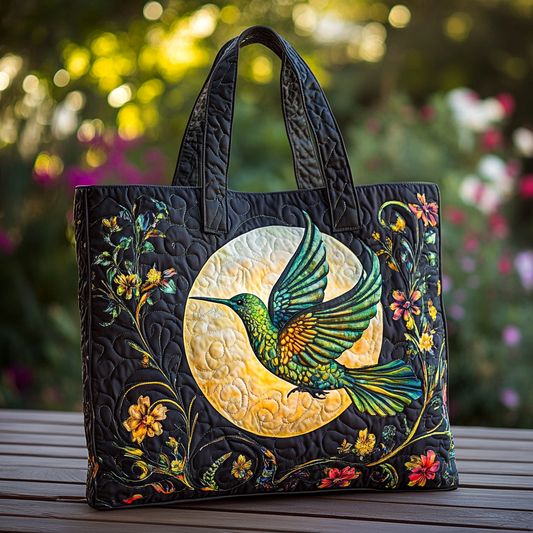 Hummingbird Bloom Quilted Tote Bag NCU0DK8702
