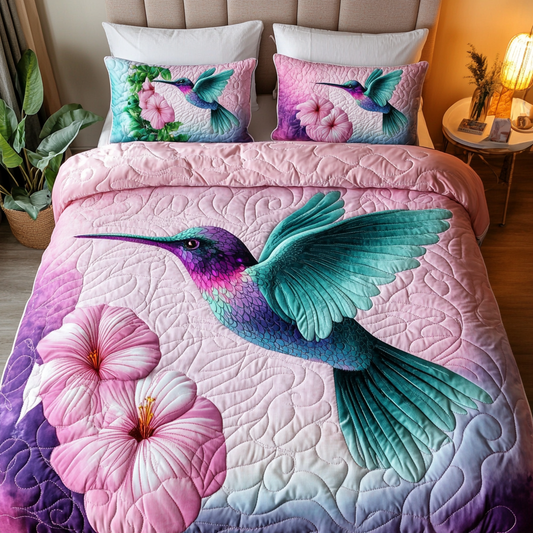 Hummingbird Breeze 3-Piece Quilted Bedding Set NCU0DK8528