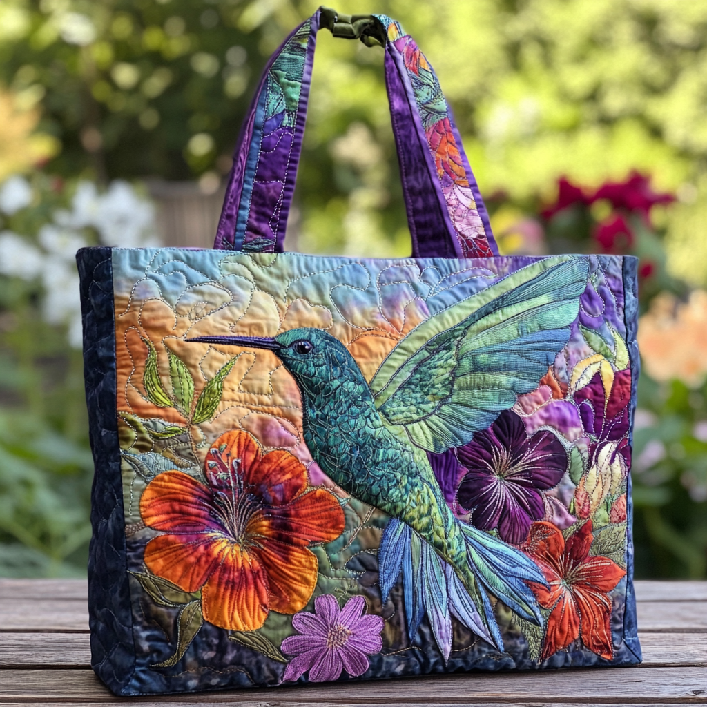 Hummingbird Charm Quilted Tote Bag NCU0DK8708 – Vantique