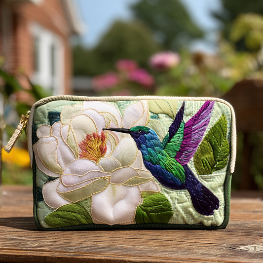 Hummingbird Charm Quilted Zipper Pouch NCU0DK10215