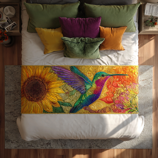 Hummingbird Dance Quilted Bed Runner NCU0DK8908