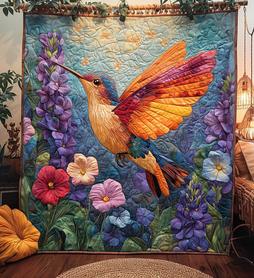 Hummingbird Dawn Quilted Blanket NCU0DV1267