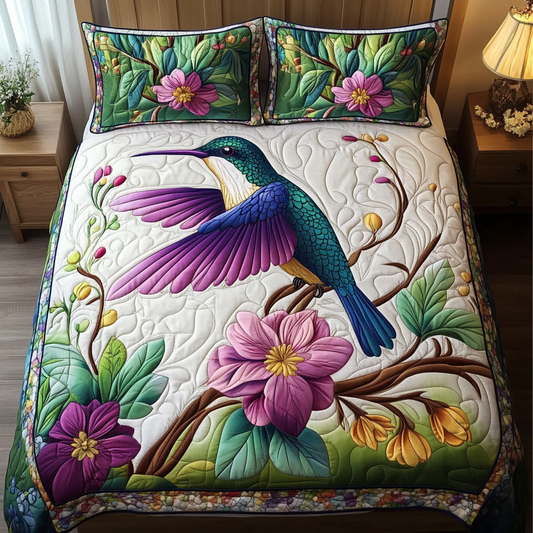 Hummingbird Dream 3-Piece Quilted Bedding Set NCU0DK10346