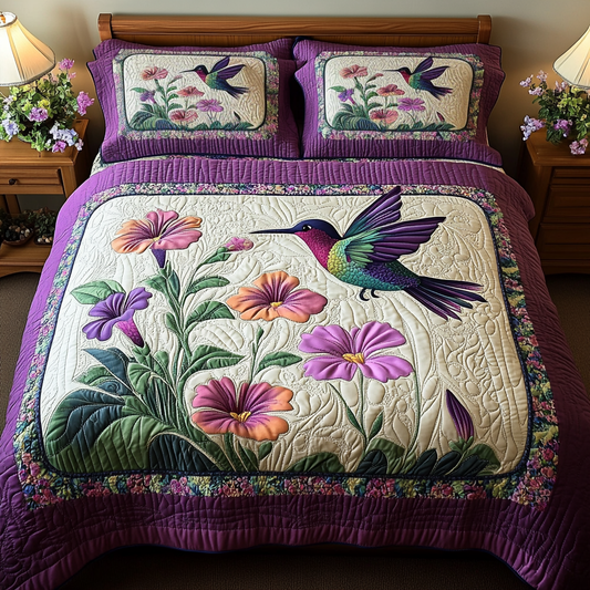 Hummingbird Dream 3-Piece Quilted Bedding Set NCU0DK7392
