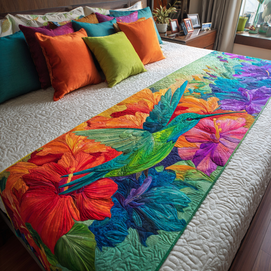 Hummingbird Flight Quilted Bed Runner NCU0DK8905