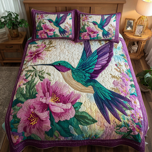 Hummingbird Garden 3-Piece Quilted Bedding Set NCU0DK8530