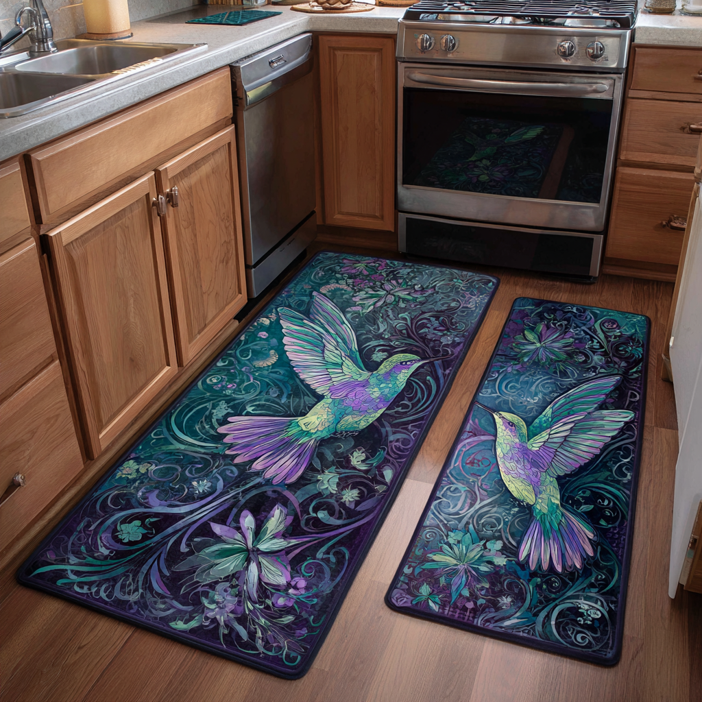 Hummingbird Garden Kitchen Area Rug NCU0DK10912 – Vantique