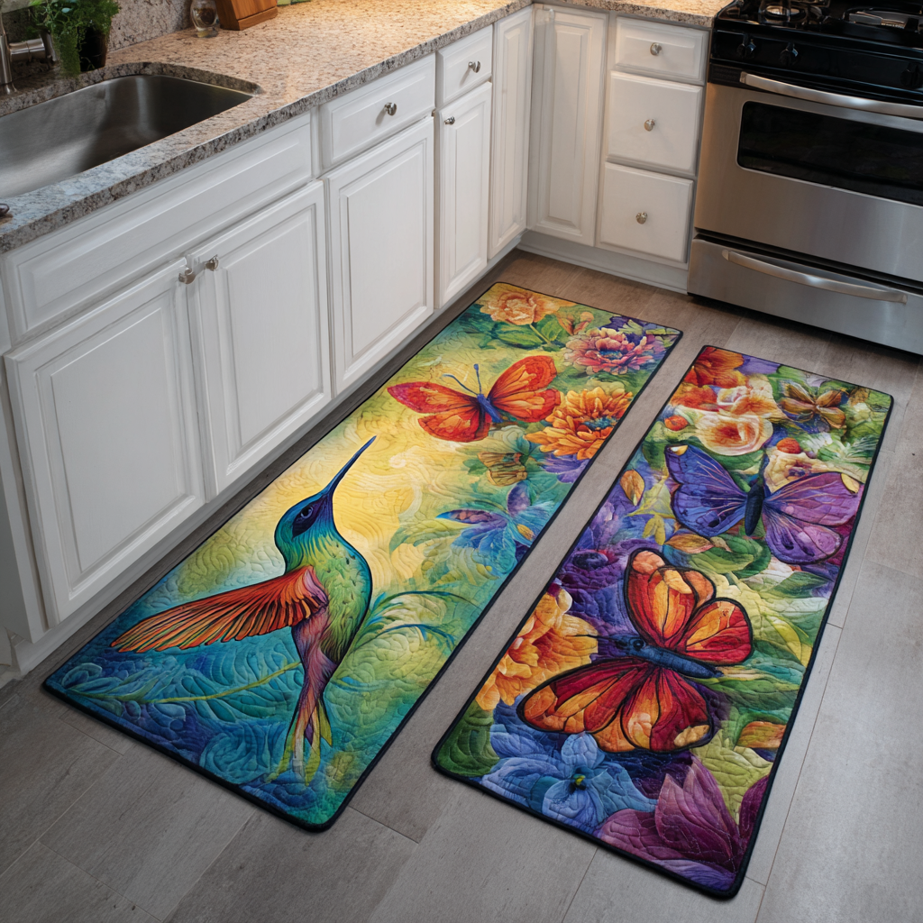 Hummingbird Garden Kitchen Area Rug NCU0DK11063