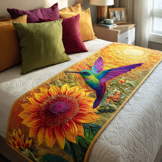 Hummingbird Garden Quilted Bed Runner NCU0DK8907