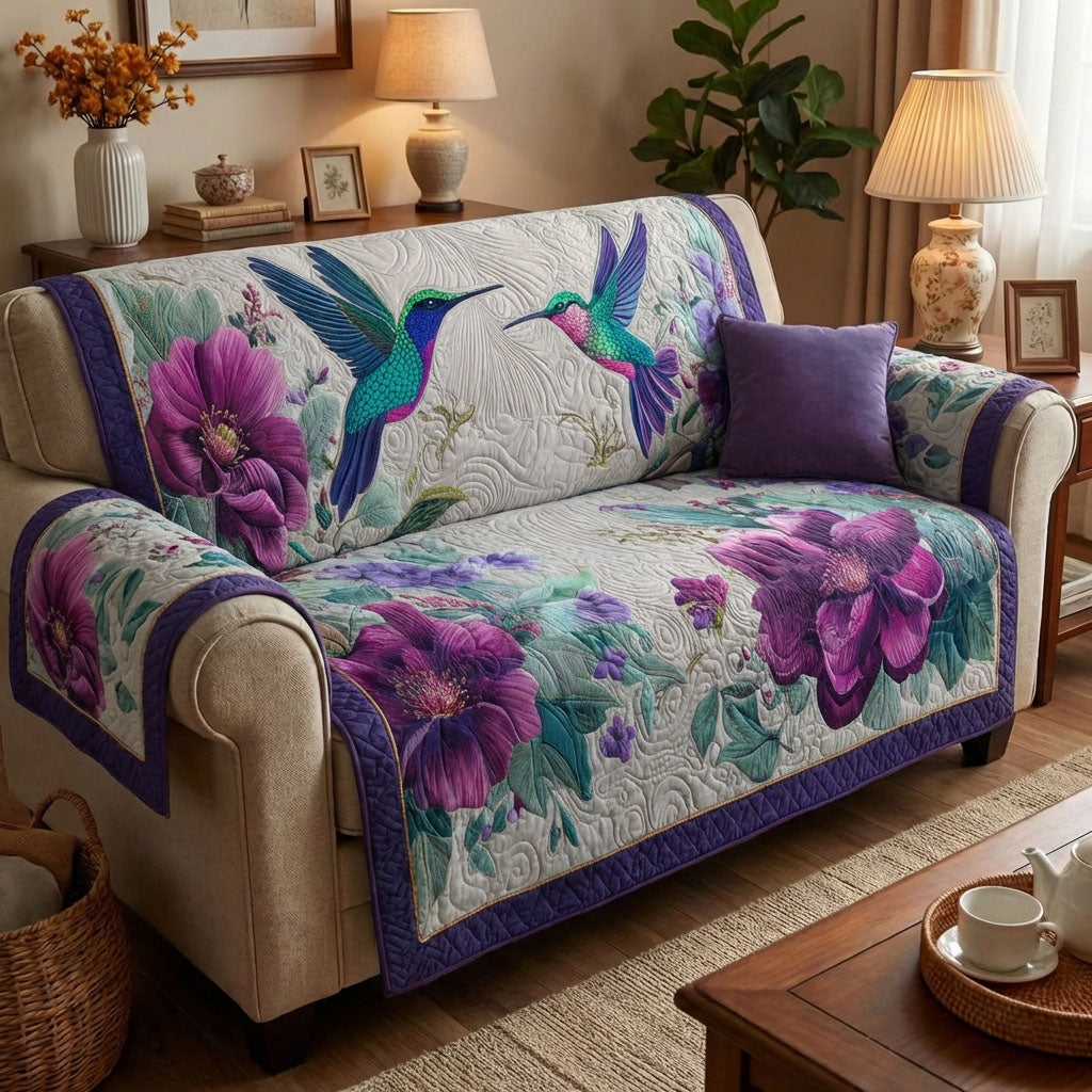 Hummingbird Garden Quilted Sofa Cover NCU0DK12109