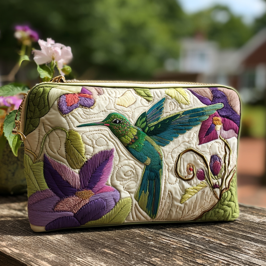 Hummingbird Garden Quilted Zipper Pouch NCU0DK10212