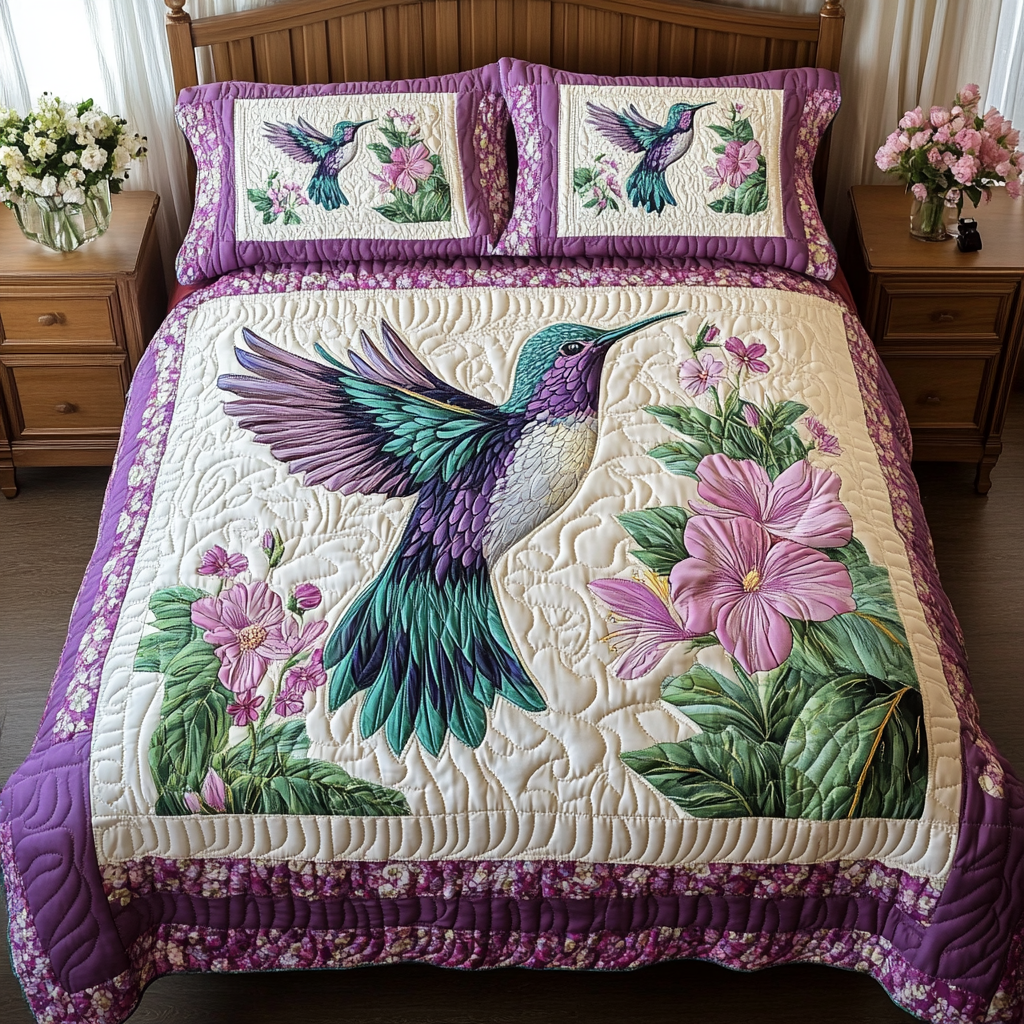 Hummingbird Totem Quilted Blanket NCU0PT239 main image 1