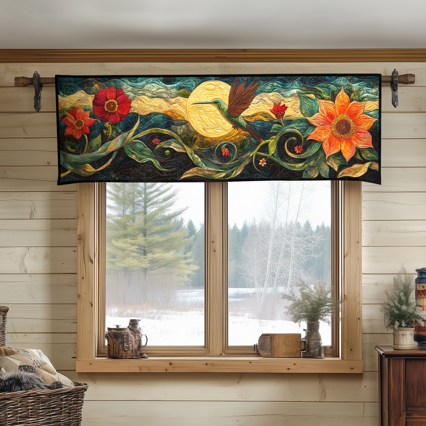 Hummingbird Grace Quilted Valance NCU0DK4078