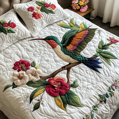 Hummingbird 3-Piece Quilted Bedding Set NCU0VT168
