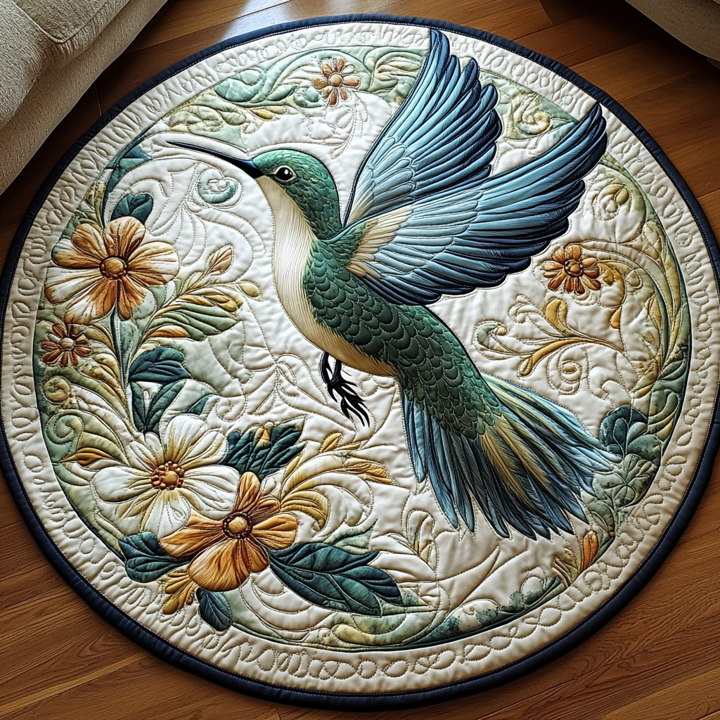 Hummingbird Haven Quilted Round Mat NCU0DV5579