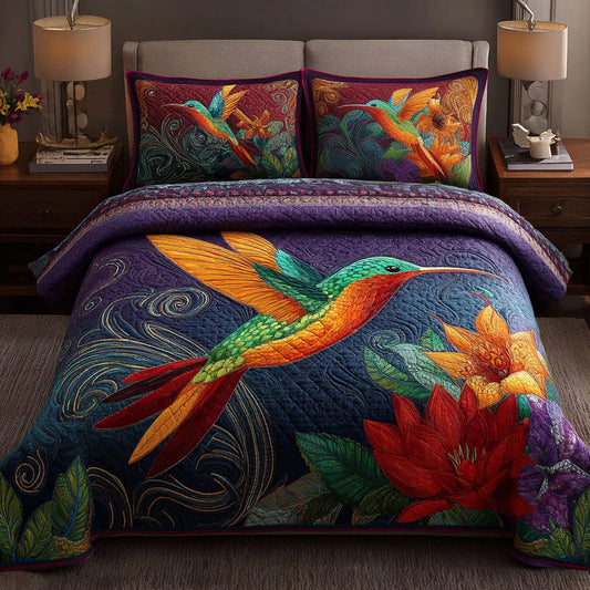 Hummingbird Light 3-Piece Quilted Bedding Set NCU0DK11561
