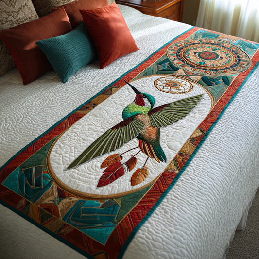 Hummingbird Light Quilted Bed Runner NCU0DK8909