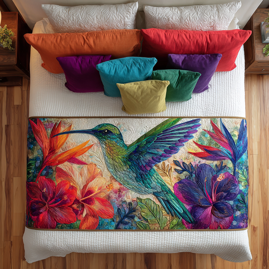 Hummingbird Magic Quilted Bed Runner NCU0DK8906