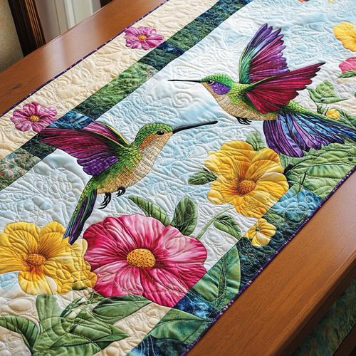 Hummingbird Magic Quilted Table Runner NCU0DK6208