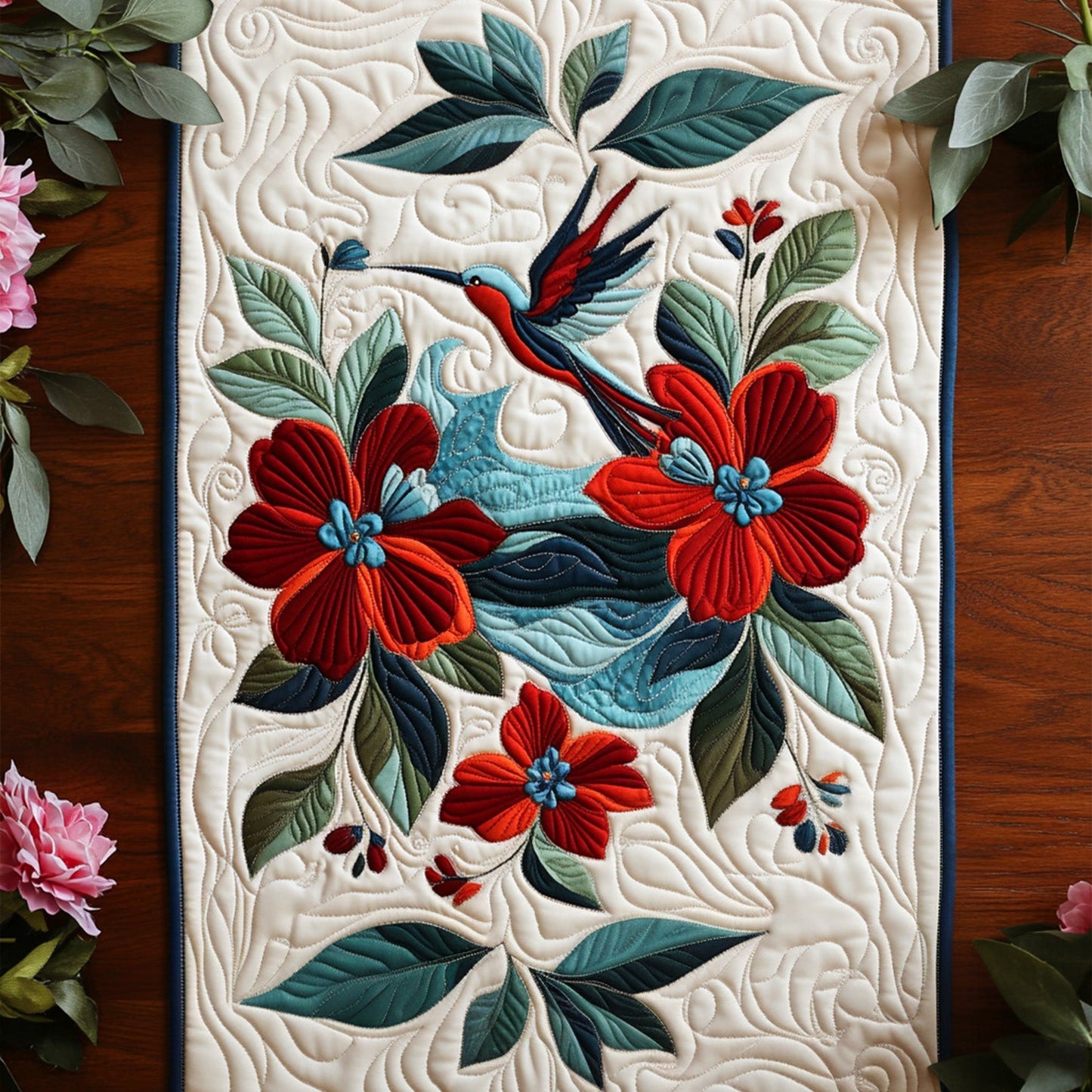 Hummingbird Magic Quilted Table Runner NCU0PT6737