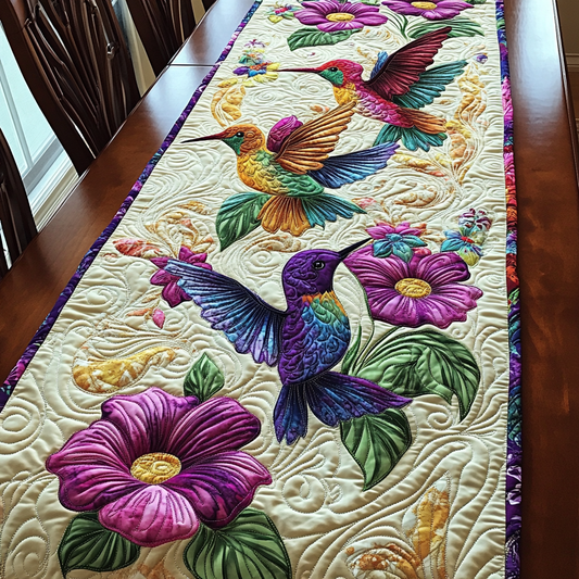 Hummingbird Melody Quilted Table Runner NCU0DK7693