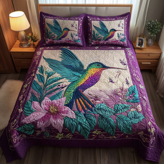 Hummingbird Rush 3-Piece Quilted Bedding Set NCU0DK8538
