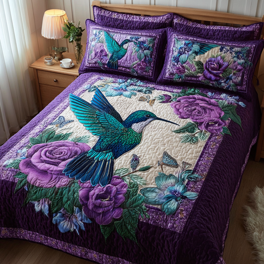 Hummingbird Serenade 3-Piece Quilted Bedding Set NCU0DK8533