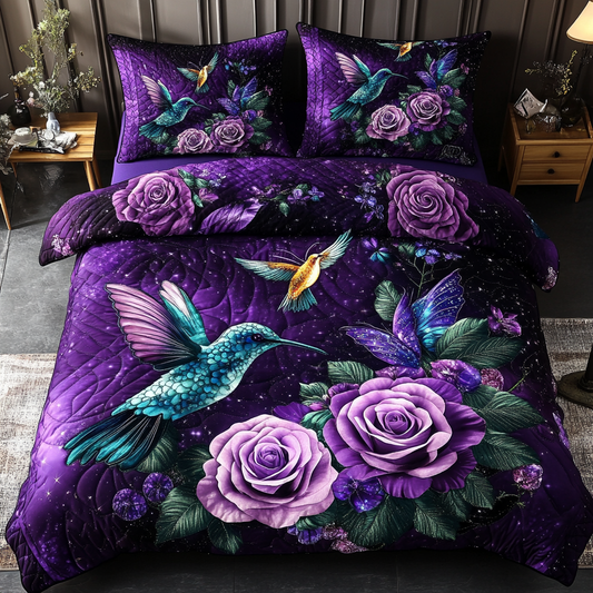 Hummingbird Spirit 3-Piece Quilted Bedding Set NCU0DK8532