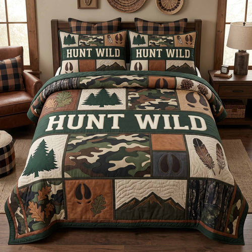 Hunt Patch 3-Piece Quilted Bedding Set NCU0XD2841