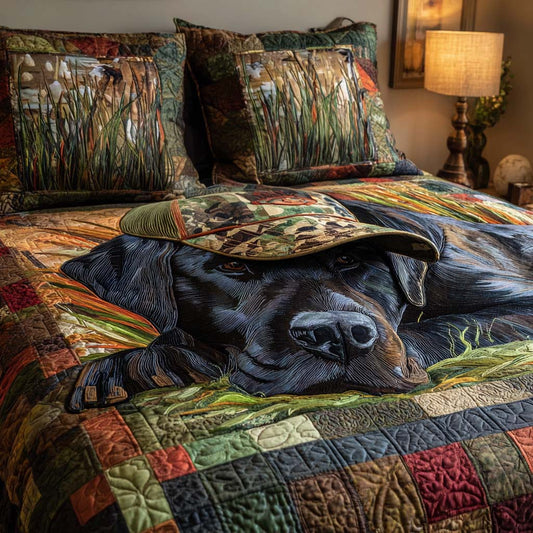 Hunting Lab 3-Piece Quilted Bedding Set NCU0NT11504