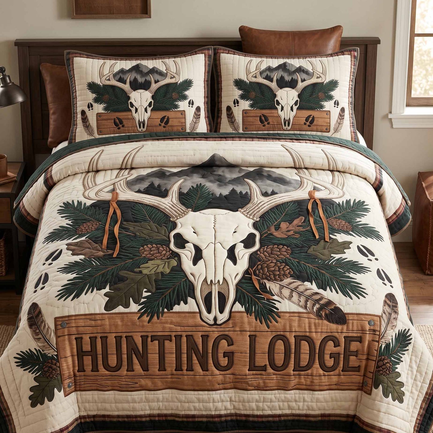 Hunting Lodge 3-Piece Quilted Bedding Set NCU0XD2840