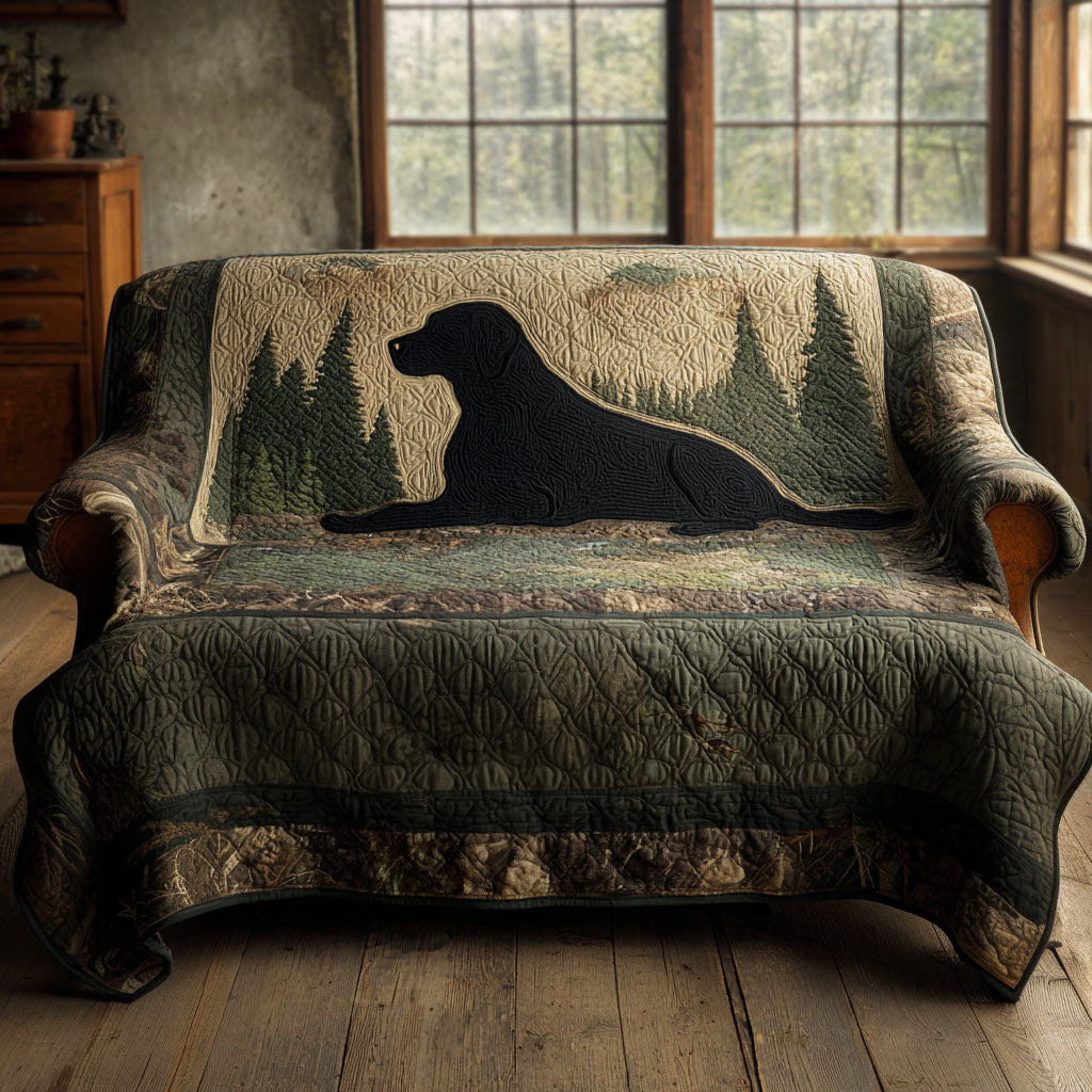 Hunting Lodge Lab Quilted Sofa Cover NCU0PT10175