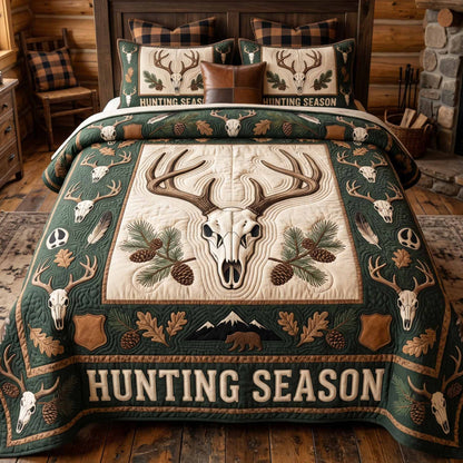Hunting Season 3-Piece Quilted Bedding Set NCU0XD2837