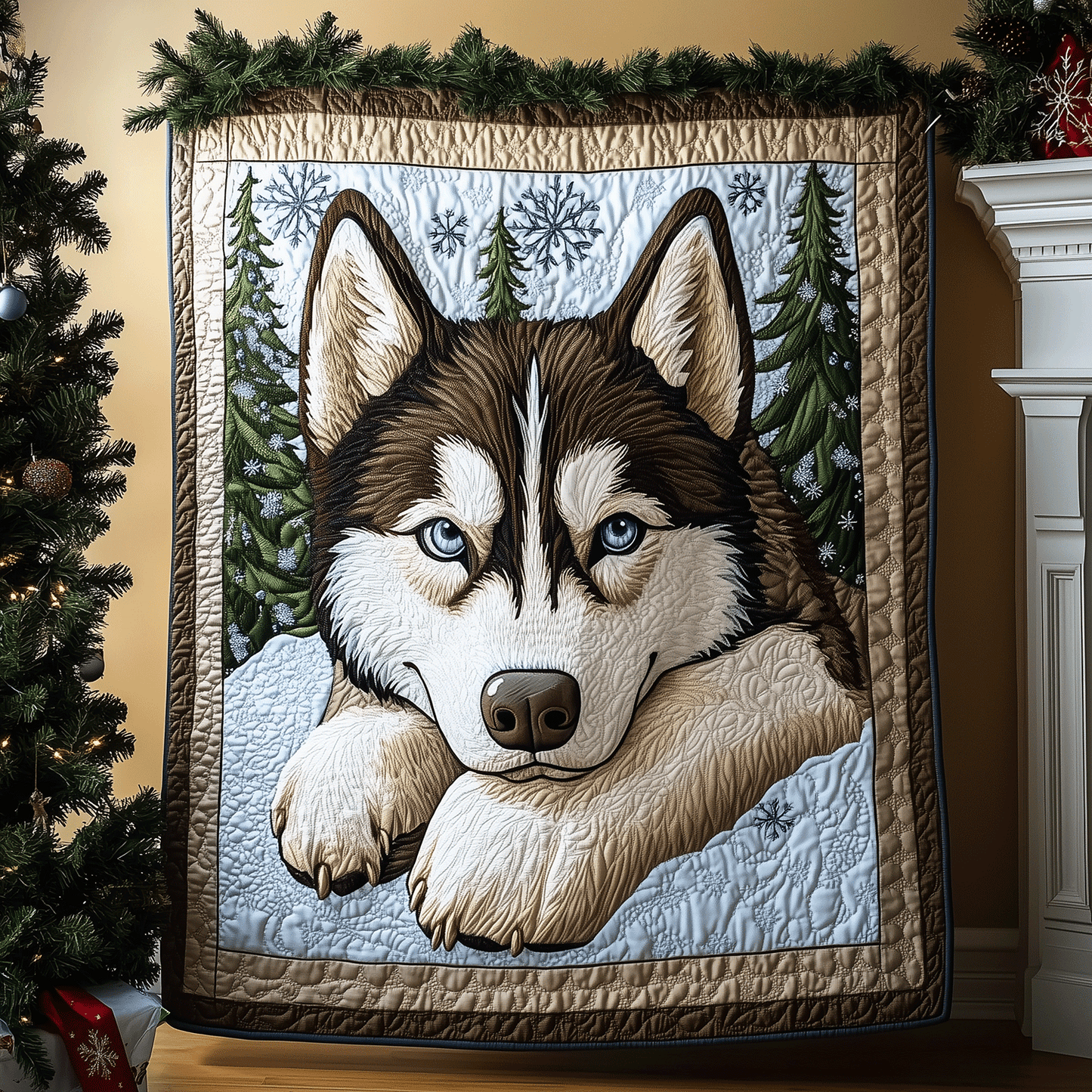 Husky Chill Hug Quilted Blanket NCU0TH2345